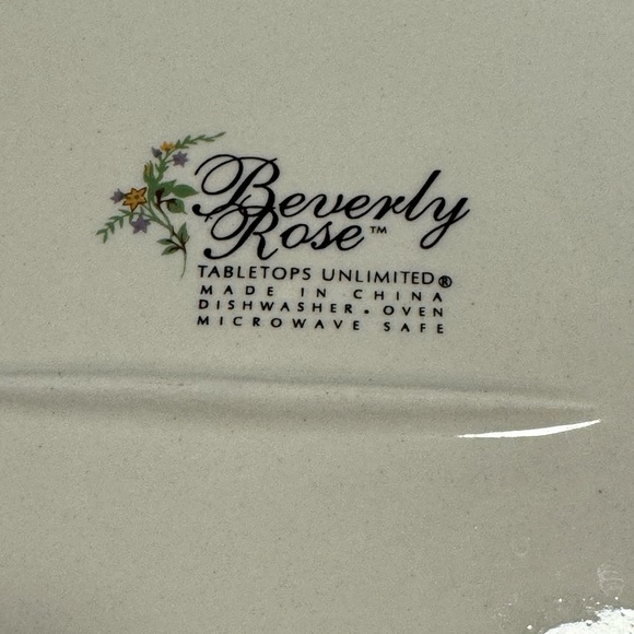 Beverly Rose White Pink Floral Serving Platter Cottagecore Dinnerware Vintage - Picture 4 of 10